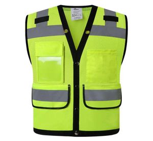 Reflective Vest HI Vis Mesh Safety Vest Reflective Surveryor Yellow Vest Jacket Hög Synlighet Arbetsslitage9239618
