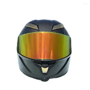 Motorcycle Helmets Single Lens Full Face Helmet Casco Unisex Racing Motocross Safety Gold Carbon Fiber ECE Approved