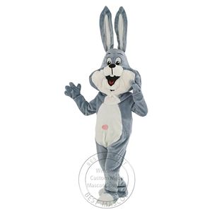 Costume della mascotte del coniglio grigio felice di Halloween per la personalizzazione del supporto di spedizione gratuita per la vendita della mascotte del personaggio dei cartoni animati del partito