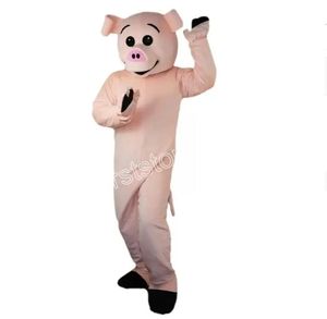 Costume da mascotte di maiale rosa di alta qualità Personaggio dei cartoni animati di anime Tema unisex per adulti Puntelli pubblicitari Festa di Natale Abito da esterno