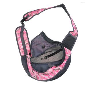 Dog Carrier Small Cat Pet Sling Bag Safe Comfortable Hands-Free Single Shoulder Travel Carry Tote Handbag - Size S (Pink)
