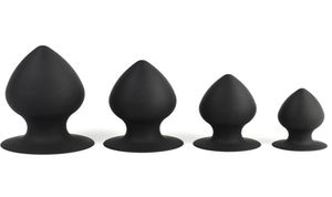 Small Medium Large Extra Large Black Silicone Butt Plug Anal Plug Ass Stimulate Massage Anal Sex Toy Adult Games for Couples S7367322