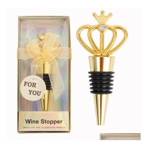 Party Favor Diamond Crown Wine Bottle Stopper Sier Stoppers Home Kitchen Bar Tool Metal Seal Wedding Gästgåvor SN214 Drop Delivery DHJ7Z