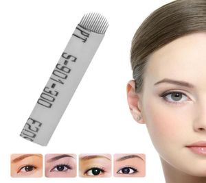 100pcs 14 pin U شكل إبر microblading 14 دبابيس إبر الوشم منحنية لآلة الحواجب الدائمة للماكياج White6784227