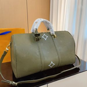 Wysoka jakość Keepall 50 Torba designerska męska Laser Titanium Canvas Torka podróżna na świeżym powietrzu luksusowa torebka torebka crossbody