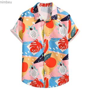 Men's T-Shirts Men Shirts 3d Watermelon Graphic Clothing Summer New Oversized Short Sleeve Tops Beach Vacation Apparel For Male Haiian ShirtsL240110