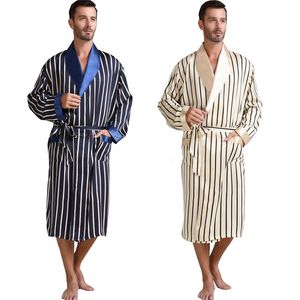 Erkek ipek saten pijama pijama pijama pijamalar pijamalar robes gecelik loungewear ABD m l xl 2xl 3xl artı çizgili_ hediyeler 240109