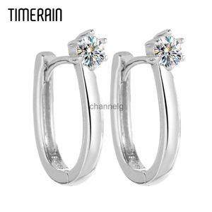 Stud 0.3ct Moissanite Diamond Hoop Earrings For Women 100% Sterling Silver Summer Style Hypoallergenic Fine Jewelry Drop Shipping YQ240110