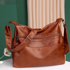 3 Layers Zippers Shoulder Handbag High Quality Big Shoulder Crossbody Bags Luxury Designer Messenger Sac Small Casual Tote Bags 240109