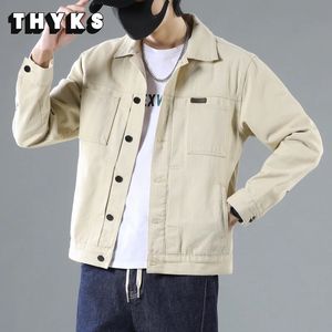 Japanese Retro Denim Jackets Spring Autumn Casual Classic Loose Jeans Jackor Rockar Manliga modemärke Kläder Men Streetwear 240109