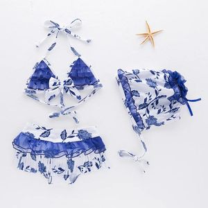 set 26Y Kinder Badeanzug Mädchen Split Bikini Hot Spring Badeanzug Straps Badeanzug 3-teiliges Set