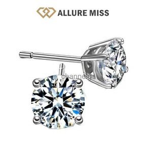 Anelli Moissanite in argento sterling 925 di lusso scintillante con pietra preziosa bianca certificata GRA per orecchini Semplicità stile classico YQ240110