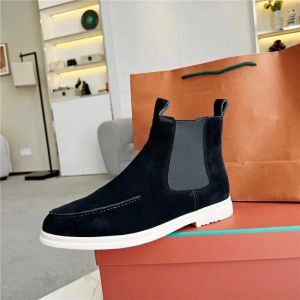 2024 New Dress Shoes Vintage Loafer Loro Moccasin Martin Boot Fur Fur Flat Luxury Casual Casual Shoe Black Boot Man Piana 선물 하이킹 신발 디자이너 야외 운동화 테니스 신발 상자