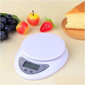 Weighing Scales Wholesale 100Pcs 5000G /1G 5Kg Food Diet Postal Kitchen Digital Scale Nce Weight Led Electronic With Backlight Drop Dhdqj