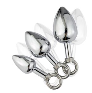 3pcsset kleine mittlere große Größen Analstecker Edelstahl Pull Ring Toys Butt Plugs Erwachsene Produkte für Frauen und MEN6230959