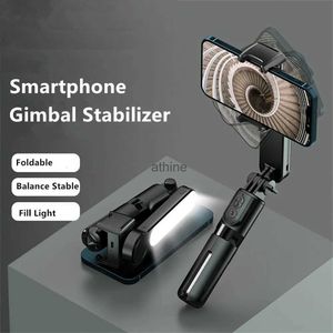 Stabilizatory ręczny stabilizator gimbalowy z wypełnieniem światła bezprzewodowa bluetooth selfie statyw statyw Gimbal stabilizator gimbal do smartfona wideo YQ240110