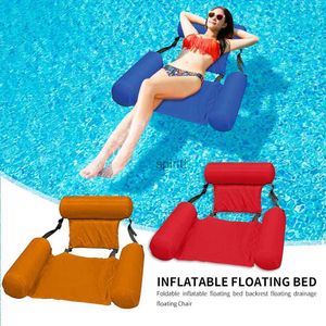 Other Pools SpasHG PVC Summer Inflatable Belt Net Hammock Foldable Water Pleasure Lounge Chair Floating Bed For Swimming Beach Water Pool YQ240111