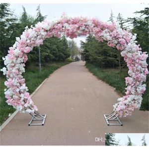 Dekoracja imprezy Cherry Blossomiron okrągły litość Lucky Door Fl DIY Wedding Wind Wystrój Sztuczny kwiat Blossom Arch Shelf8249889 D Dhzea