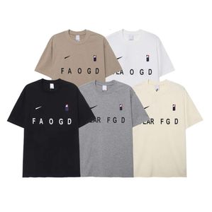 Męskie koszulki Polos Nowe letnie mgły podwójne koszulki niszowe marka amerykańska luźna para pure bawełniane krótkie rękawowe T-shirt dla mężczyzn i kobiet 9924ess