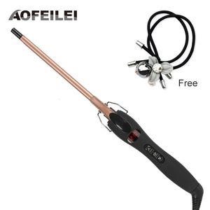 aofeilei Professional 9mm電気カーリングアイアン1Mヘアカーラースモールカールカールセラミック240110