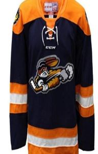 Seltenes echtes Herren-Eishockeytrikot mit vollständiger Stickerei, weiß, blau, ECHL 201617 Greenville Swamp Rabbits oder benutzerdefiniertes Trikot mit beliebigem Namen oder Nummer 6203250