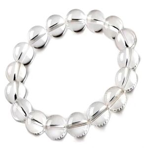 Bangles Natural Rock Crystal Pulseira Jóias Para Mulheres Senhora Homens Sorte Cura Presente Claro Quartz Clear Beads Stone Strands AAAAA 620mm