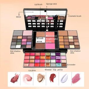 Sets 74 Color Make Up Set Eye Shadow Palette Layers Concealer Lipstick Powder Blush Cosmetics Set Matte Eyeshadow Palette Brush