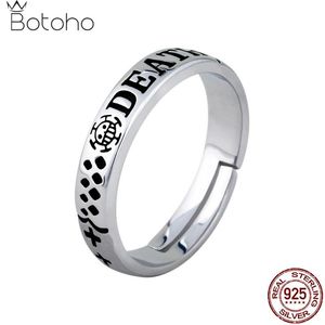 Ringe Anime Trafalgar Law Luffy Hut Puma D. Ace Verstellbarer Ring für Männer Frauen 925 Sterling Silber Ringe Cosplay Schmuck