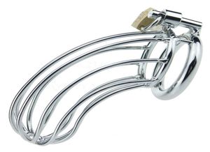 New Male Penis Cage Lock Stainless Steel Chastity Device Sex Products For ManMetal Cock Cage Erotic Toys for Adult Games Y18110309542988