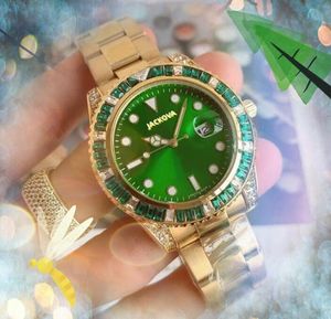 relogio masculino diamond mens Watches luxury big dial quartz movement fashion Calendar gold Bracelet Folding Clasp Master Male gifts wristwatch