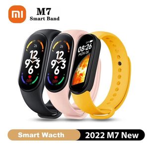 Watches Xiaomi Band M7 Smart Watch Men Men Women Watch Watter Trzeba Czujnik Smartwatch Fitness Tracker Blood Press Sport Cyfrowa Bransoletka dla Mi Band 7 6