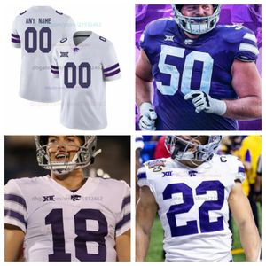 Custom Kansas State Will Howard Will Anciaux Wildcats Football stitched Jersey NCAA Mens Women Youth 14 Jet Dineen 29 Khalid Duke 26 Anthony Frias II 21 Jacob Knuth