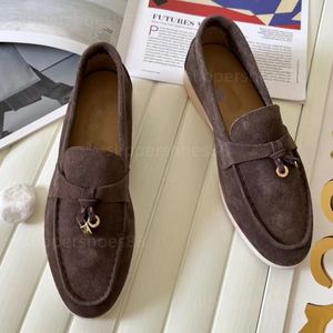 Designer Mocassins Vestido Sapatos Homens Mulheres Loro Mocassins Flat Low Top Camurça Vaca Couro Oxfords Sapatos Casuais Mocassins Loafer Business Driving Shoes