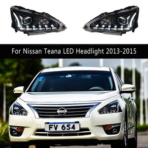 För Nissan Teana LED-strålkastare 13-15 Altima strålkastare Assembly High Beam Angel Eyes Projector Lens Head Lamp Dayime Running Light