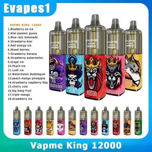 Оригинальная одноразовая сигарета VAPME King 12000 Puffs, электронная сигарета 12k, 0/2/3/5% Nic с перезаряжаемой катушкой емкостью 650 мАч, 20 мл, предварительно заполненная VS Bang Elfworld, 18 вкусов