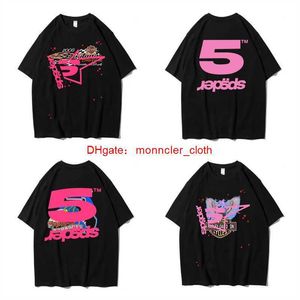 Designer modekläder hiphop tees tshirts unga thug stjärna samma sp5der 555555 rosa tee örn kort ärm t-shirt euq5