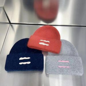 Women's Designer Beanies 100% Babbit Fur Woolen Hats With Original Logo Size56-60 Thickened Caps