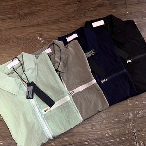 Hochwertige Marken-Topstoney-Jacken, Mantel, Metall-Nylon-Funktionsshirt, Single-Pocket-Reißverschlussjacke, reflektierende Sonnenschutzjacke