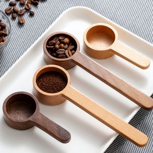 Kaffeskedar trä mätsked Lång handtag marksked matsked för kaffebönor, proteinpulver, kryddor, te, hemkökstillbehör