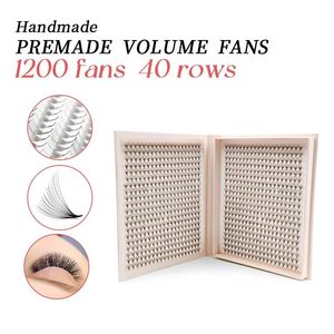 Pinsel 1200 Fans Fake Lashes XXL Mega Tray Matte Ultra Dark Premade Volume Fan Pointy Base Promade Fans Wimpernverlängerung Makeup Tools