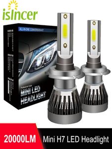 Araba Farları 1 Çift H7 LED Far Ampul Kiti 100W 20000LM Saf Beyaz Ampuller 6000K 12V Farlar Otomatik Sis Kafa Lambaları1634136