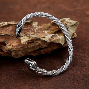 Bracelets Creative Double Snake Head Bracelet For Women Men Stainless Steel Animal Bangle Personality Punk Fashion Party Jewelry Gifts