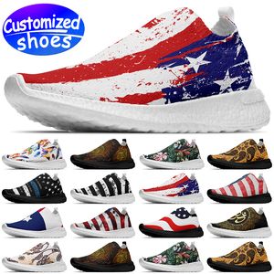 Customized shoes lovers running shoes Valentine's Day cartoon the Old Glory diy shoes casual shoes men women shoes outdoor sneaker black white big size eur 35-48