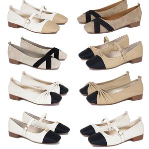 2024 Spring Designer Women Shoes New Bow Colored Low Heel Square Head Headow Mouth Single Shoes 36-41