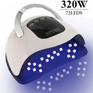 320W SUN X19 MAX Professionelle Nageltrocknungslampe für Maniküre 72 LEDS Gelpoliermaschine mit Auto-Sensor UV-LED 240111