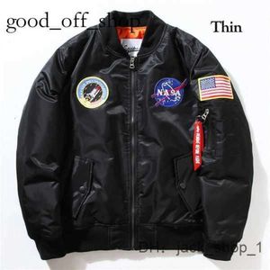 Дизайнерские мужские куртки Fall-Flight Pilot Jacket Пальто Черный Зеленый Бомбардировщик Ma1 Мужские куртки-бомберы NASA Вышивка Бейсбольные пальто с застежкой-молнией 16