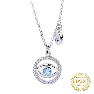 Necklaces Fashion Blue Zircon Turkish Evil Eye Necklace Sterling Silver 925 Rhinestone Lucky Choker Necklace For Women Boho Fine Jewlery