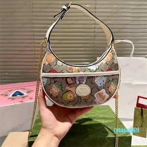 Designer -Kvinnor Canvas Tote Shoulder Woman Handbag Purse Cross Body Cartoon Cute Classic Zipper Wallet Justerbar rem 2024