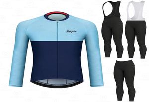 Racing sätter hösten 2021 Ralvpha Cycling Jersey 19D Bib Mtb Uniform Cykelkläder snabba torra cykelkläder Spring Men Long Wear1872587