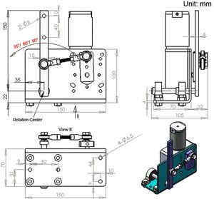 DC12V 24V Pistonlu Salıncak Motoru 35 derece 60 derece 90 derece salınım açısı ile